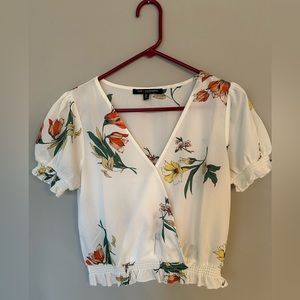 Floral White Blouse, One Clothing Los Angeles, Size M